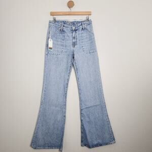 NEW Adriano Goldshmied Daily Blue Skye High Rise Flare Bellbottom Jean in Lake
